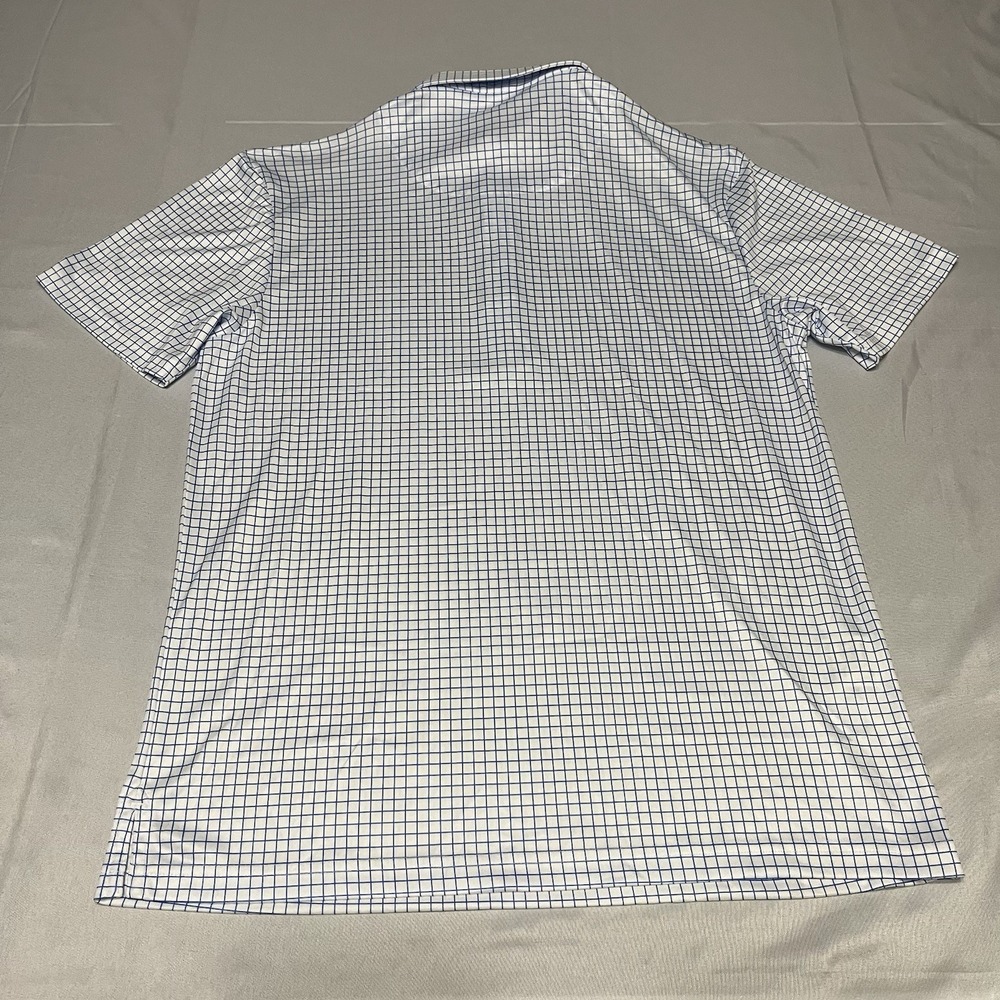 NWT Collars and Co Dress Collar Polo Shirt Mens S Blue White Check Performance - Picture 3 of 7